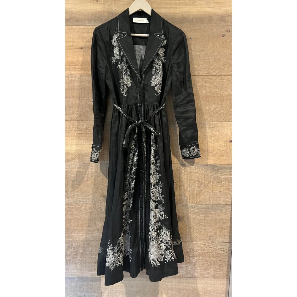 ZIMMERMANN black midi shirt dress size 0/ US 4 - Picture 6 of 16